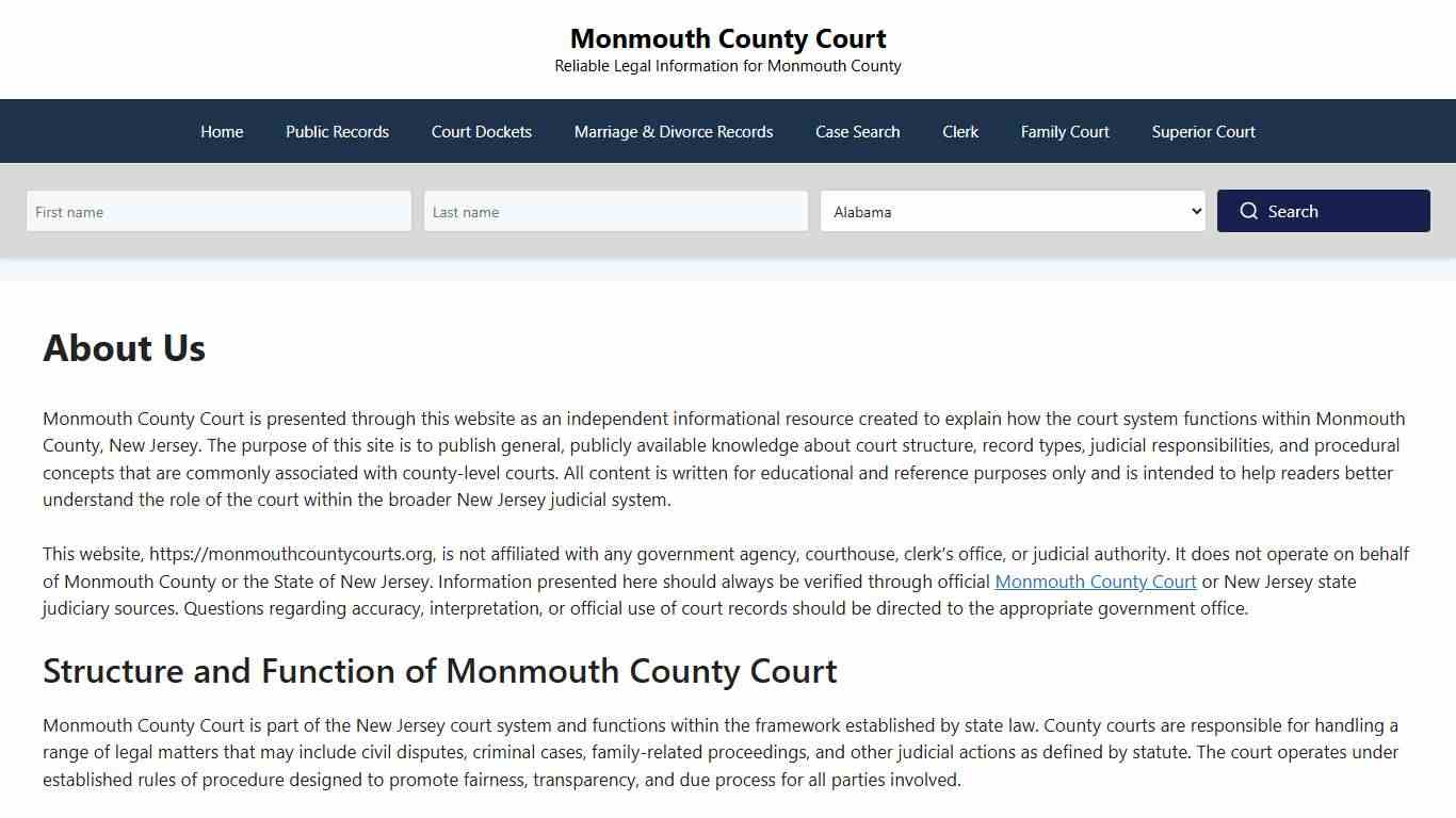 About Us - Monmouth County Court