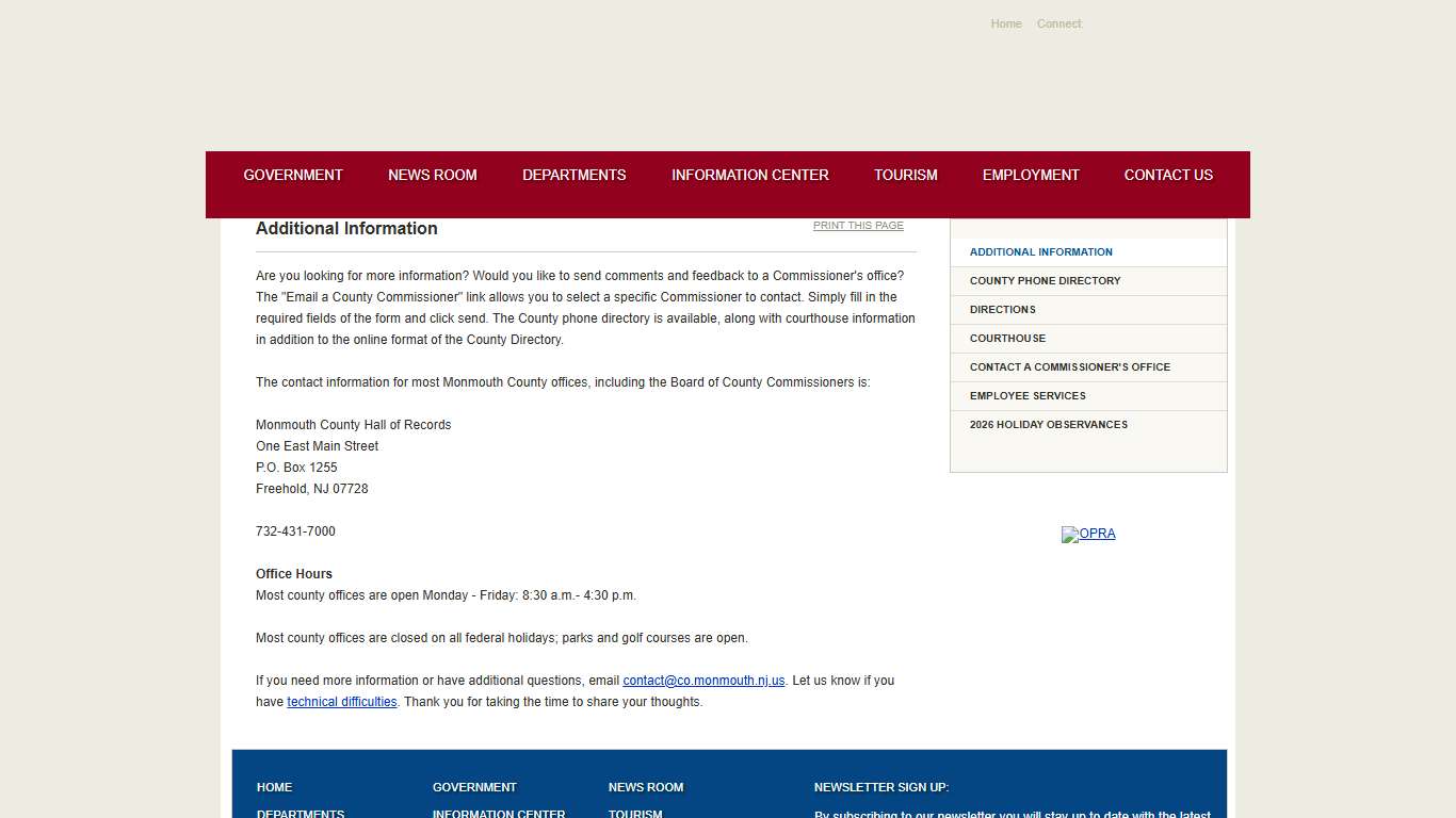 Contact us Additional Information