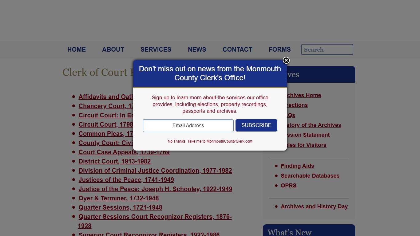 Monmouth County, NJ Clerk